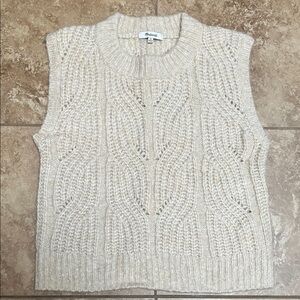 Madewell Women's Cable Knit Wool-Blend Cream Sweater